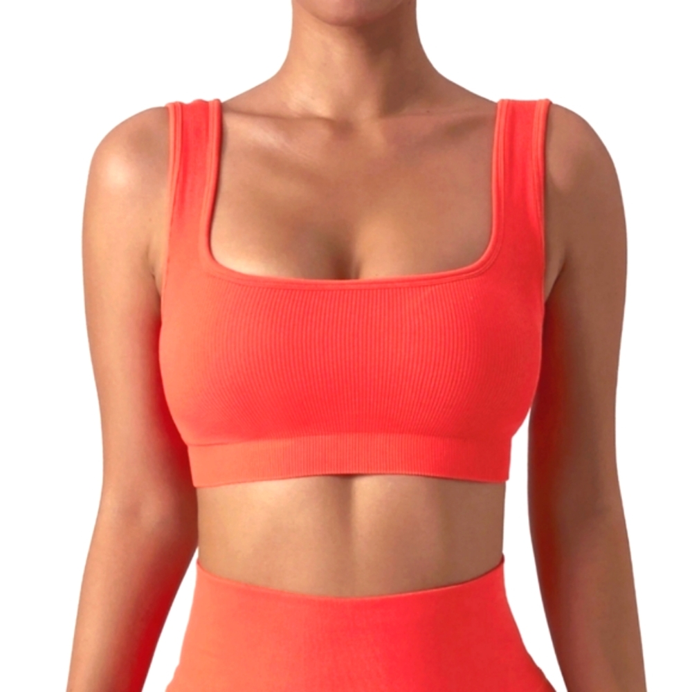 (XS)Free People Movement Good Karma Square Neck Sports Bra Ptp 11" ~ 15"